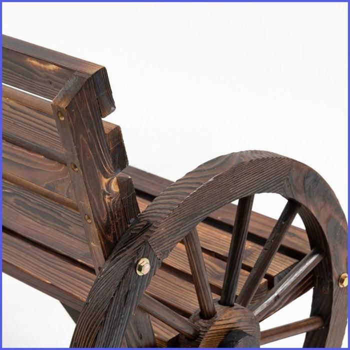 Outsunny Banc Terrasse Banc Jardin 2 Places Outsunny | Bois Naturel Et Acier Noir | Style Rural Chic | Pour Terrasse Ou Véranda Banc De Jardin Outsunny Prix
