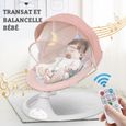 Kimbosmart Balancelle bébé - Transat électrique Rose - 5 Vitesses - bluetooth musique - EU Prise-0