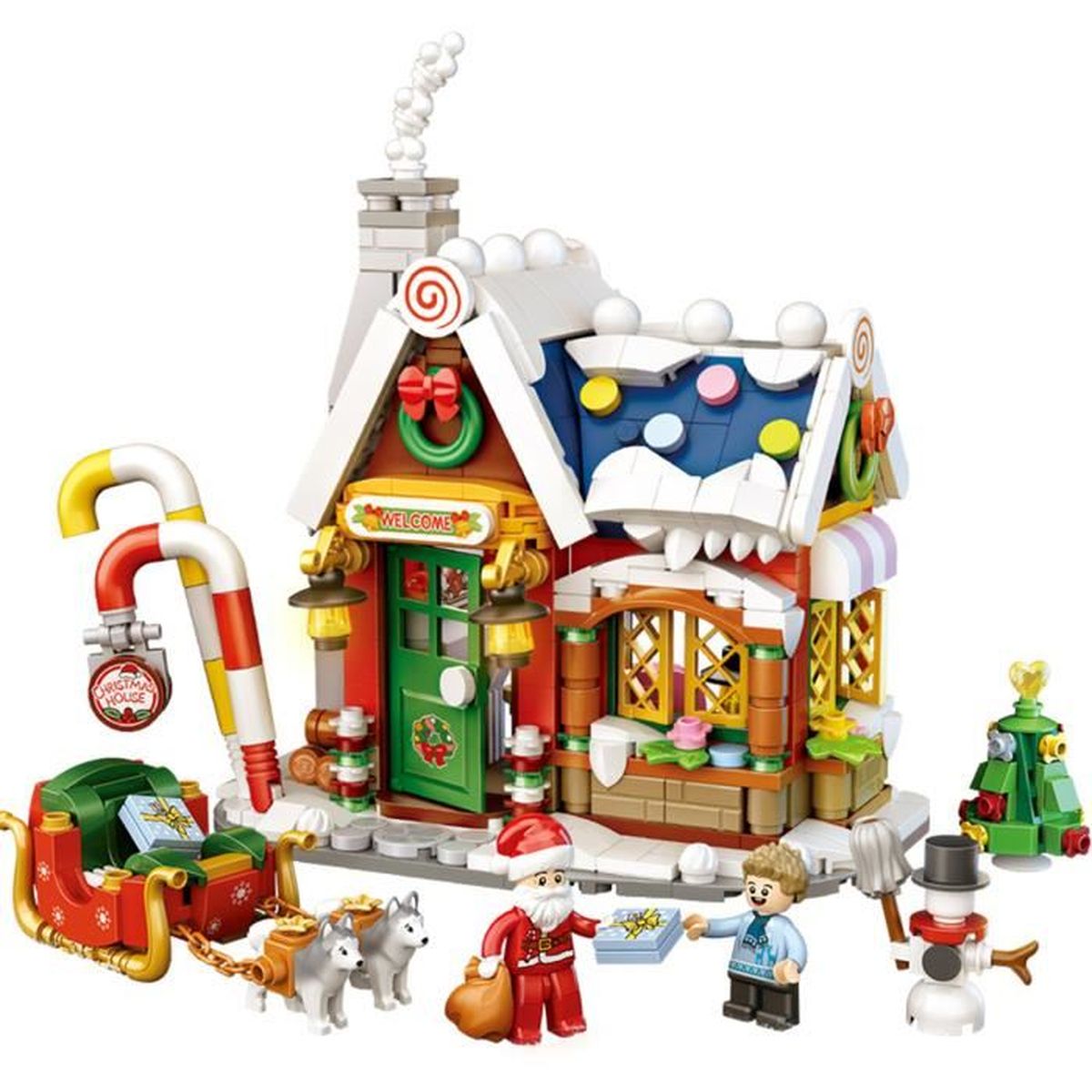 Children's diy Christmas house building block set Christmas house