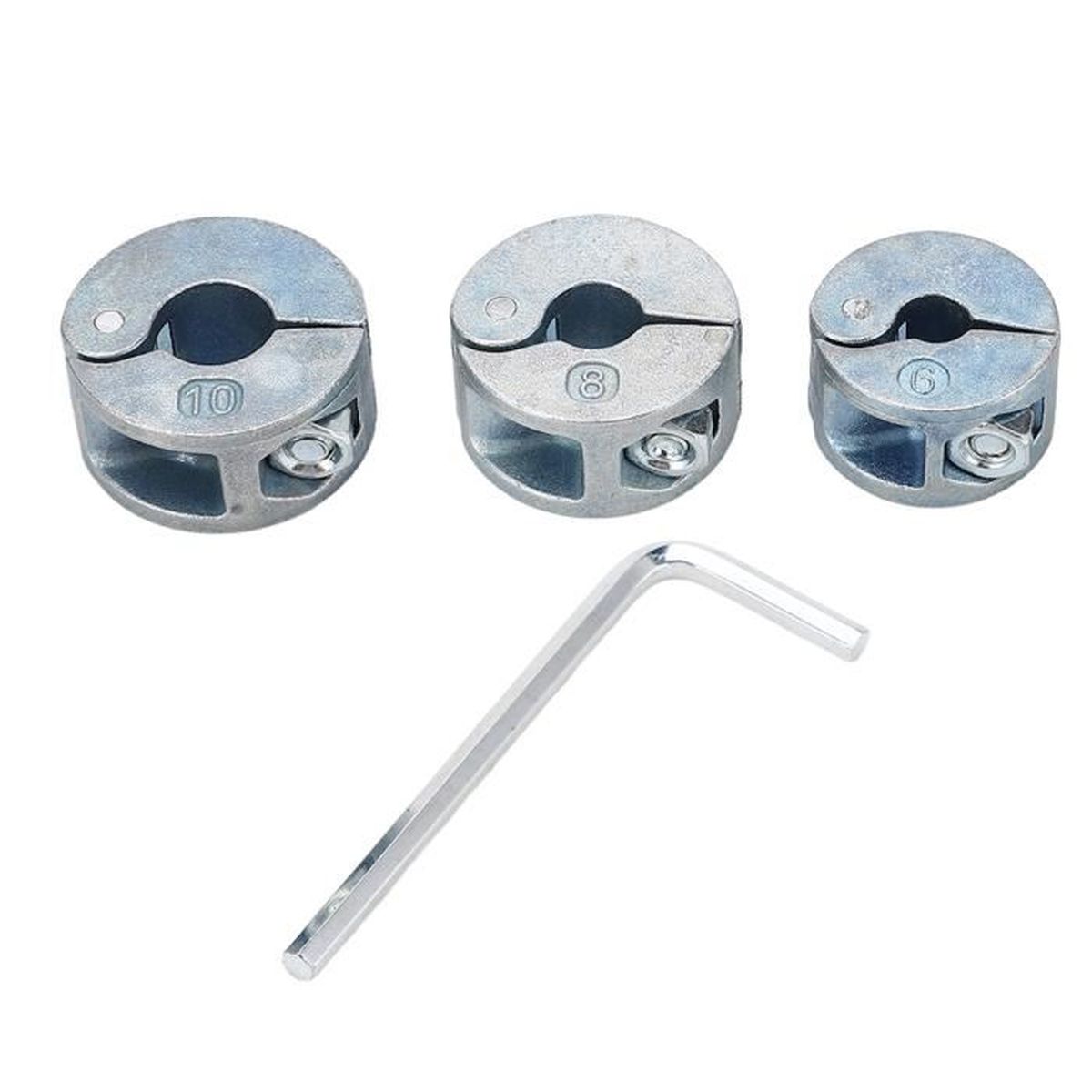 Colliers De Butée Pour Foret - 3 Tailles (6/8/10 Mm) Avec Clé Hexa - Limiteur De Perçage Réglable En Alliage Zinc