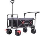 AREBOS Chariot Utilitaire d'extérieur avec Barre de Poussée Télescopique Pliable Noir