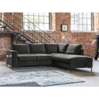 BESTMOBILIER Lilly - Canapé d'angle droit - 5 places - convertible - en velours - Gris foncé