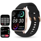 Chronus Montre Connectée Homme Femme 1,69'' HD Fréquence Cardiaque SpO2 Sommeil Alarme pour Android IOS Noir