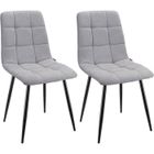 WAFTING Lot de 2 chaises de Salle à Manger rembourrées avec Dossier Haut et Design en Lin,Gris