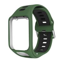 Montre bracelet de Remplacement Compatible avec Tom Tom Spark Runner2/3 Strap Golfer2 Adventurer - Vert Armée&Noir