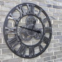Horloge Murale 3D Mécanique - Sun - Grand Modèle - Noir - Métal - Rond