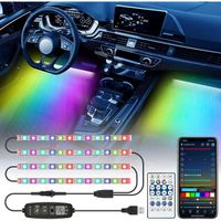 Bilivry LED Voiture Interieur, 48 Pièces Neon Couleurs RGB 5v Éclairage Intérieur pour Auto Port USB, Éclairage Étanche Applicat250