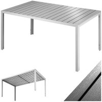 TECTAKE Table de jardin BIANCA Extérieure design Pieds réglables Cadre en Aluminium 150 cm x 90 cm x 745 cm - Gris/Argent