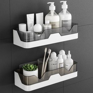 Lot De 2 étagères De Douche Sans Perçage - Noir - 30,3 Cm Et 28,9 Cm - Adhésif Puissant - Drainage Rapide