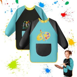Faon - Bavoirs De Dessin Animé Pour Bébés, Tablier À Manches Longues, Imperméable, Avec Poche