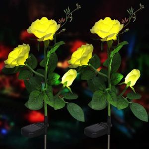GUIRLANDE D'EXTÉRIEUR Lumières de fleur solaire Rose artificielles Lumiè