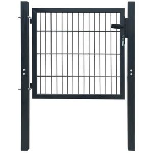 Portillon Acier Anthracite 103x150 Cm Achat Vente Pas Cher