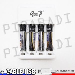 VTECH Pack chargeur + 4 piles AA/LR6 rechargeables VTECH pas cher