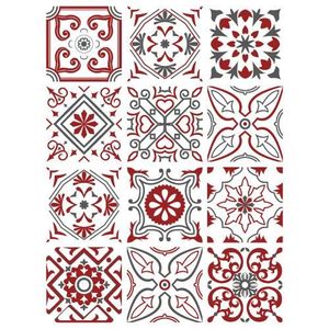 Planche De 12 Stickers Carreaux De Ciment Redmonky Adhesif
