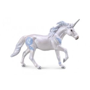 FIGURINE - PERSONNAGE figurine licorne unicorne blanche/bleue 17 x 12 cm