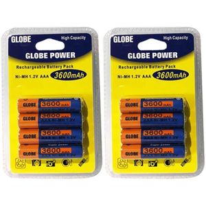 PILES Lot DE 8 Piles ACCUS Batteries AAA LR03 1.2V NI-MH Rechargeable Battery Mignon 3600mAh | REMPLACE Les Piles AAA 1.5V | LR03 LR3 A475