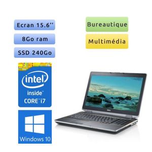 ORDINATEUR PORTABLE Dell Latitude E6520 - Windows 10 - i7 8Go 240Go SS