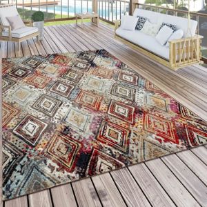 tapis d exterieur pour terrasse et balcon motif geometrique moderne brun 160x230 cm cdiscount maison