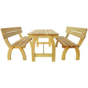 Ensemble table et chaise de jardin Ensemble de Salle à Manger d'extérieur Bois de pin