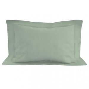 TAIE D'OREILLER Taie d'oreiller en coton 57 fils 50x70 cm UNI vert d'eau, par Soleil d'ocre