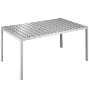 TABLE DE JARDIN  TECTAKE Table de jardin BIANCA Extérieure design Pieds réglables Cadre en Aluminium 150 cm x 90 cm x 745 cm - Gris/Argent