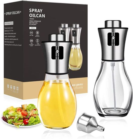 Pulvérisateur D'huile En Verre Holzsammlung 240 Ml - Spray Pour Cuisson, Huile D'olive, Vinaigre, Dosage Précis, Sans Gaspillage