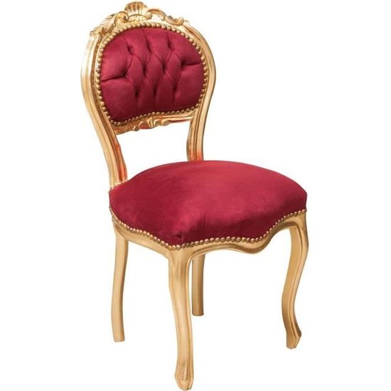 Fauteuil Style Louis XVI En Velours Et Bois Massif - 80x63x57 Cm - Pour Salon Ou Chambre