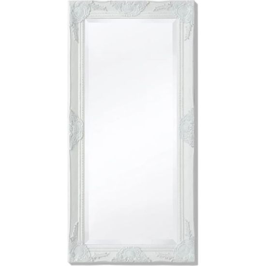 Miroir Mural moderne pour Salon, Chambre ou Dressing Style baroque 100 x 50 cm Blanc