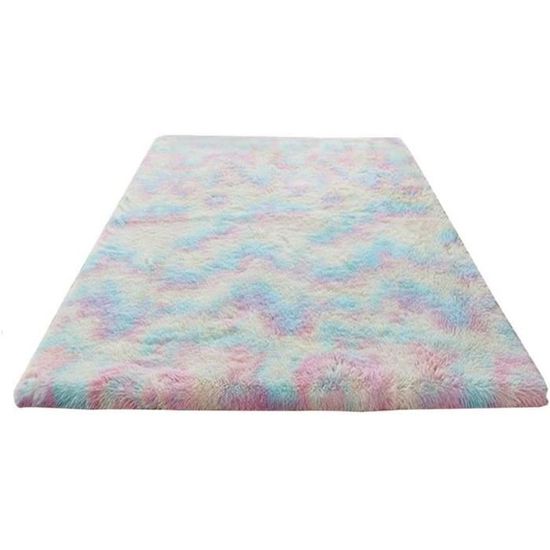 Tapis Rond Super Doux Pour Chambre D'enfant - 80 Cm De Diamètre, Fond Antidérapant, Couleur Bleu Ciel