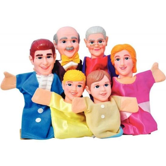 Lot de 6 marionnettes à main "La famille"