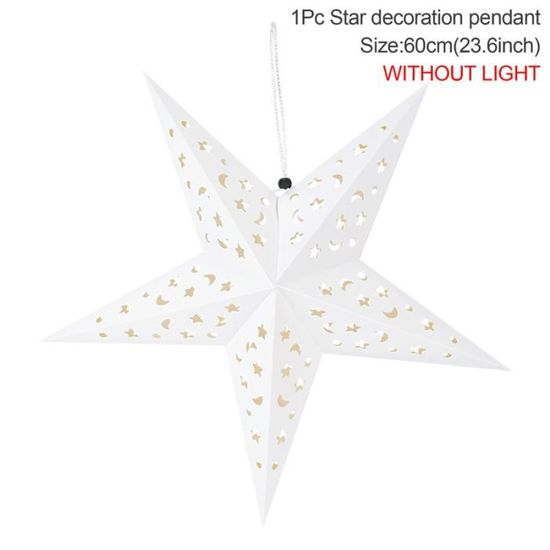 Luminaire étoile Suspendu En Papier 30/45/60/90 Cm - Décoration Noël, Fête, Chambre - Abat-jour Lanterne Thème étoiles Et Lune