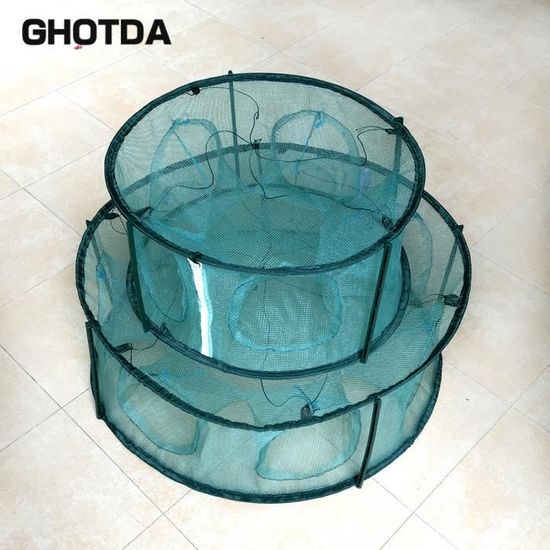 Nasse Ecrevisses VGEBY Cage De Crabe Méné Crawdad Filet De Pêche Automatique 12 Trous Nasse A Ecrevisse