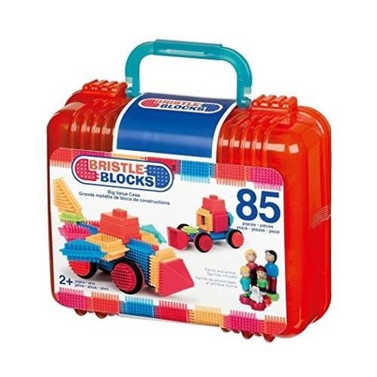 Jeu de Construction Bristle Blocks - BRISTLE BLOCKS - Big Value Carrying Case - 85 pièces - Multicolore - Rouge