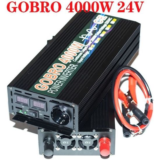 Convertisseur 4000W 24V à 220V onde pur sinus ecran LCD
