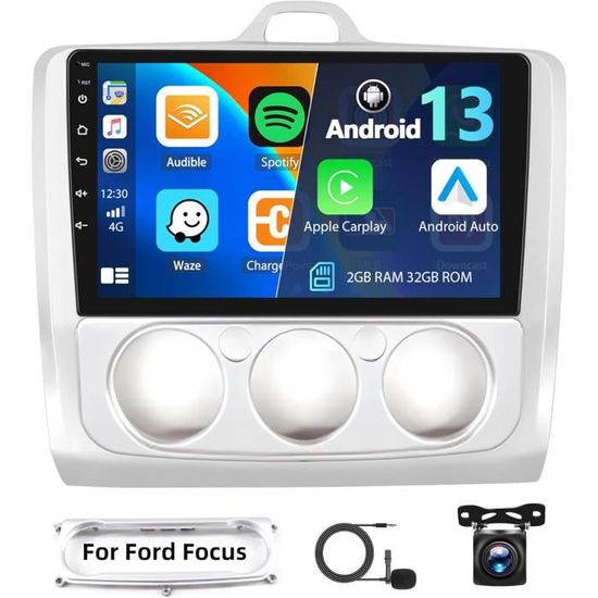 Autoradio Ford Focus 8 Core 4G+64G Wireless Carplay Android 13 Autoradio Per Ford Focus Mk2 Mk3 Exi MT 2 3 2004-2011 9 Pollici Autoradio Con Android Auto GPS Navi WiFi Mirror Link