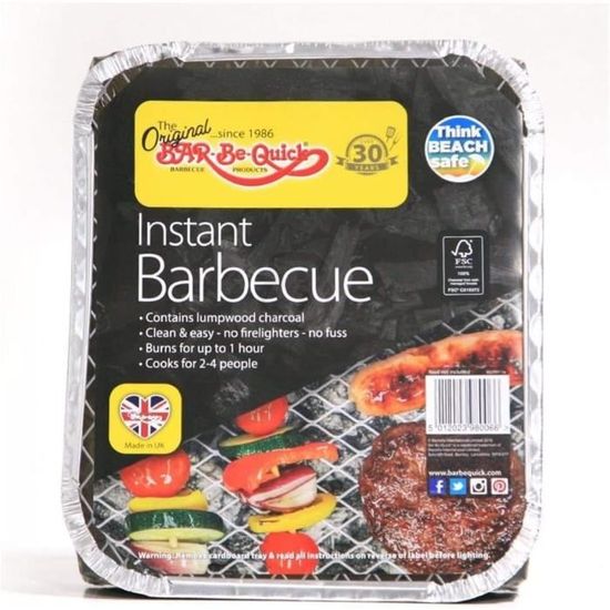 Lot De 2 Barbecues Jetables Avec Charbon - Prêt à L'Emploi, Pieds En Acier