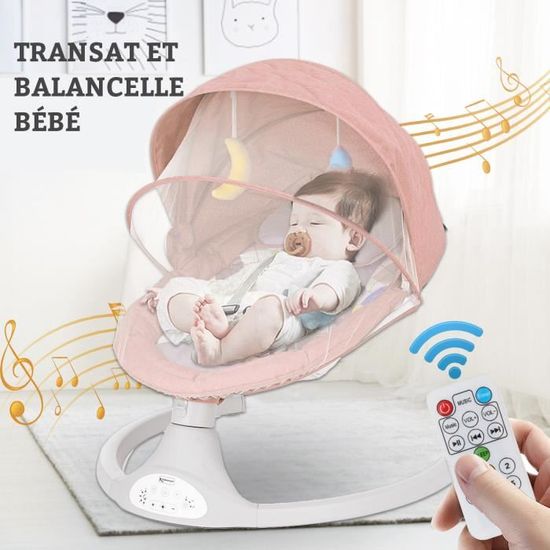 Kimbosmart Balancelle bébé - Transat électrique Rose - 5 Vitesses -  bluetooth musique - EU Prise - Cdiscount Puériculture & Eveil bébé