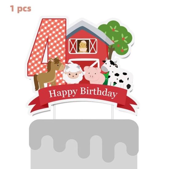 JeVenis Décoration De Gâteau Animaux De La Ferme Décoration De