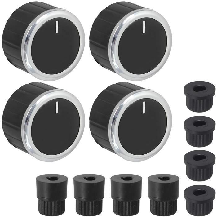cuisinières plaques de cuisson. Lot de 4 boutons de commande universels noirs pour toutes les marques et modèles de fours 