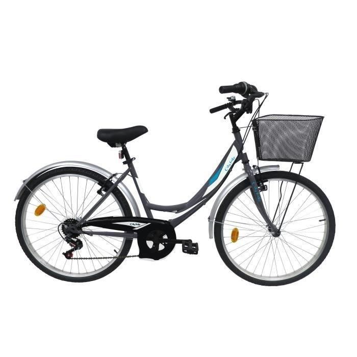 Velo ville 26 Femme VENERE 6 vitesses avec panier Cdiscount Sport