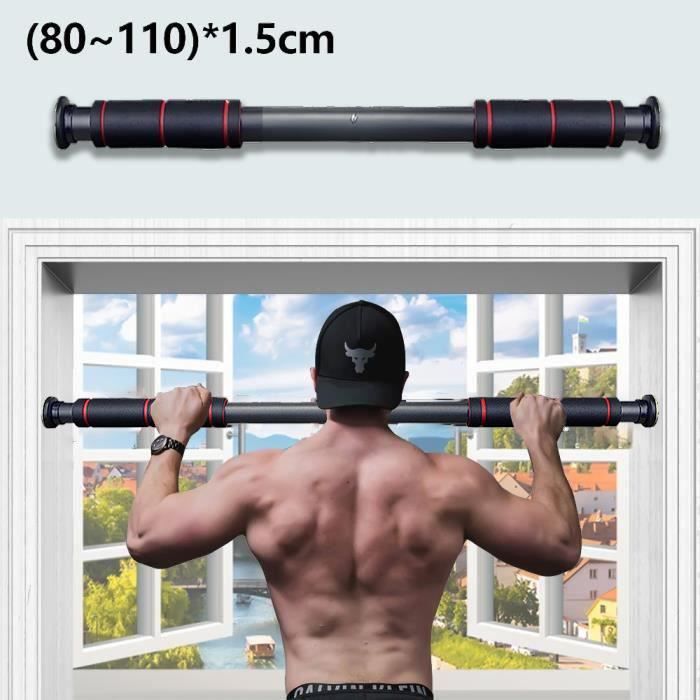 80–110cm Barre de Traction pour Porte Barre de Fitness Fixation Murale Pull Up Bar Cadre de Porte