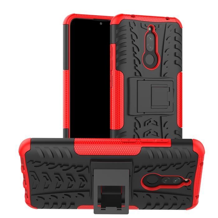 Coque Xiaomi Redmi 8 / Redmi 8A, Etui Double Couche Pare Chocs Antichoc TPU Silicone Housse avec Fonction de Support Amélioré.