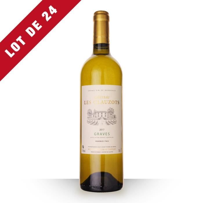 Lot de 24 - Château les Clauzots 2017 AOC Graves - 24x75cl - Vin Blanc