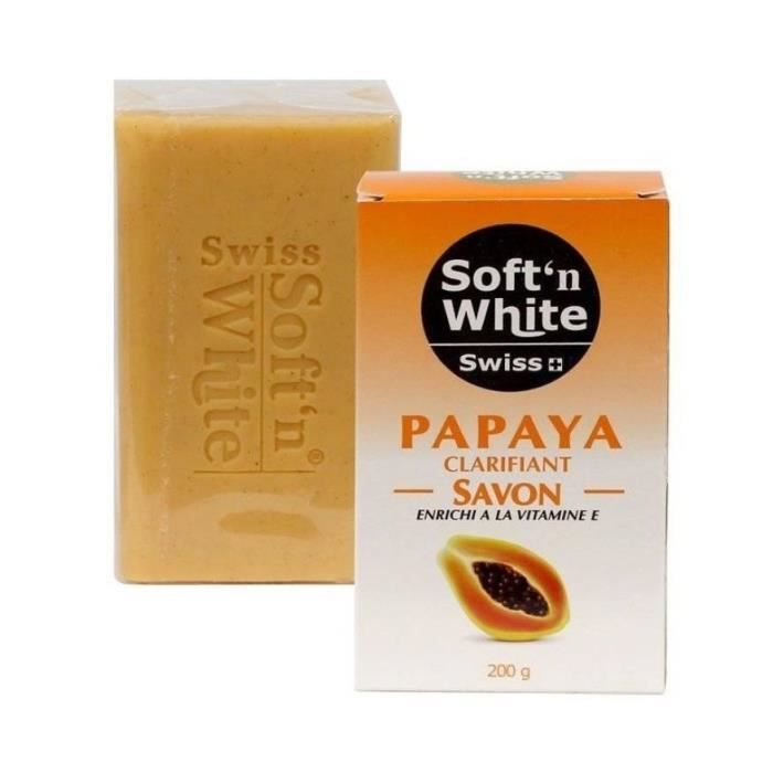Swiss Soft n White Papaya Herbal Lightening Soap 200g