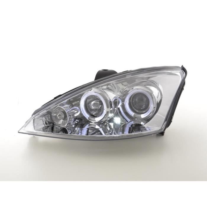 Paire de feux phares Angel Eyes Ford Focus de 98-01 chrome
