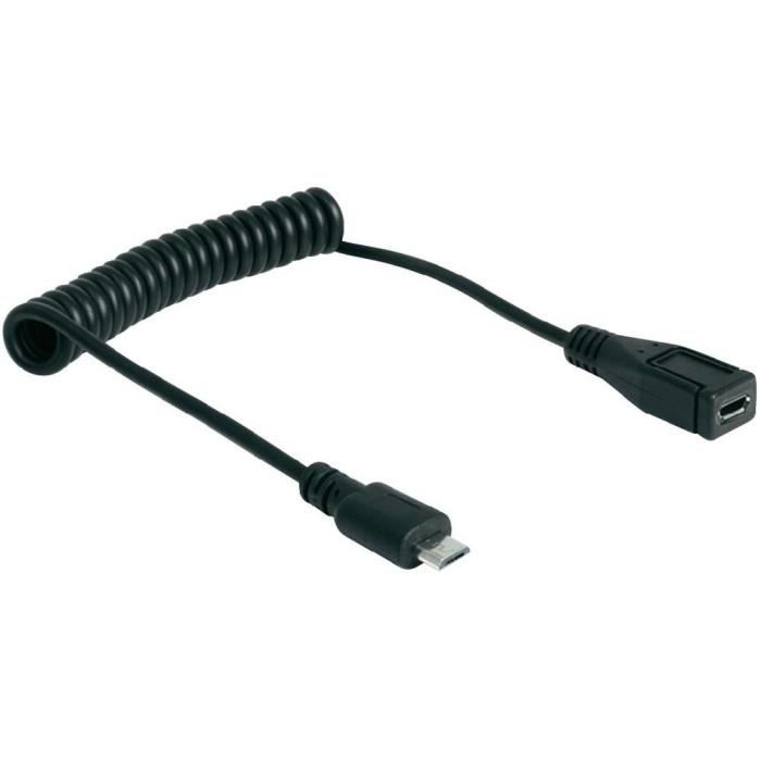 Rallonge spiralé USB2.0 CONRAD 60 cm Noir
