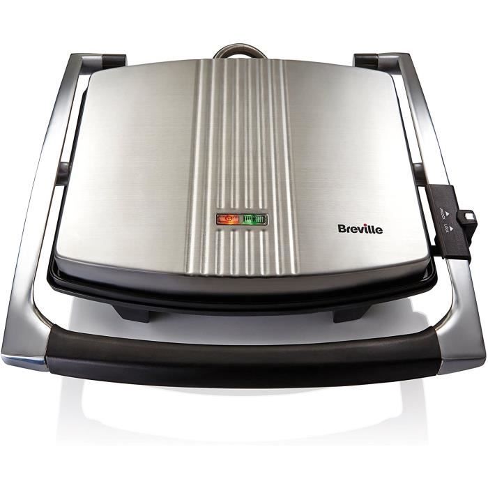 VST026X Appareil à Sandwich /Panini en Acier Inoxydable 2000 W Argenté
