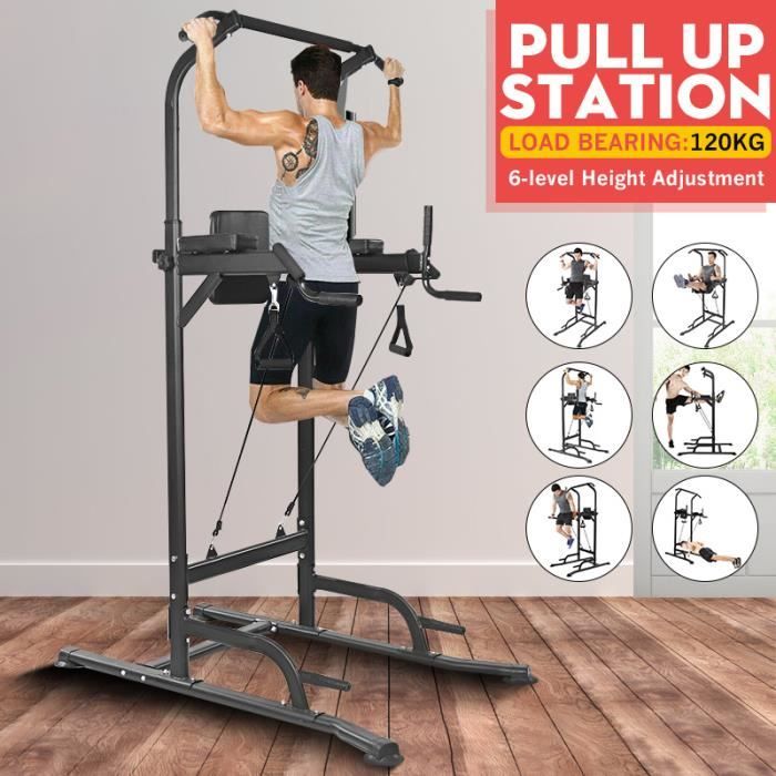 Chaise Romaine Station Traction dips Multifonctions Barre de Traction dips Banc de Musculation Power