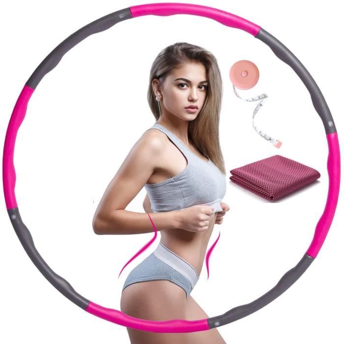 Cerceau de Fitness Détachable avec Mousse, Adapté au Fitness/Gymnastique/Activités Intérieures et Extérieures, Largeur réglable