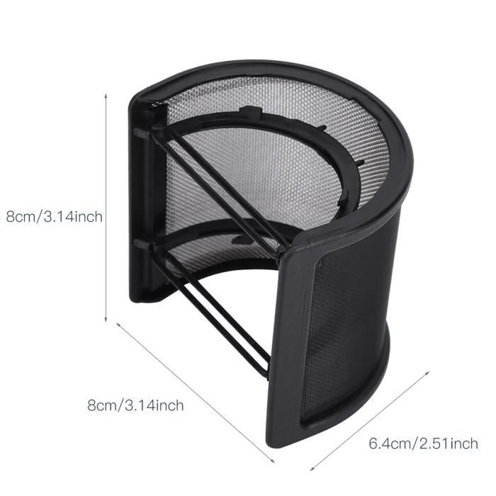 Sonew Filtre anti-bruit de microphone Microphone Pop Filter U forme pare-brise masque maille métallique micro pare-brise pour